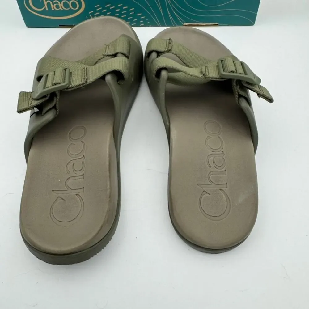 Chaco Chillos Slide Fossil Olive Green Men’s Size 7 Adjustable Comfort Sandals
